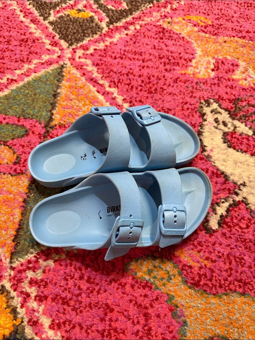 Birkenstock Kids Blue Two-Strap EVA Slide Sandals